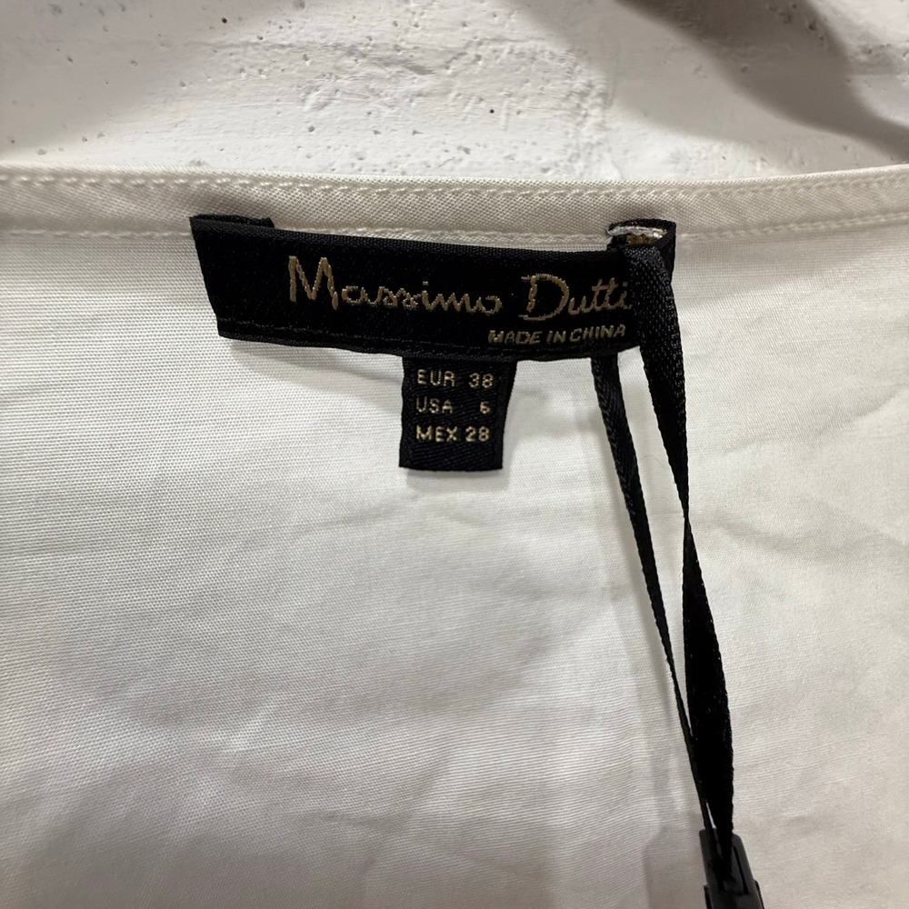 Massimo Dutti VNeck Blouse Silk Blend Bell Sleeve Floral Sz 6 NWT Minor‎ Blemish - Picture 10 of 16